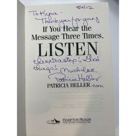 "If You Hear The Message Three Times Listen" By Patricia Heller Paperback Book - Picture 3 of 4
